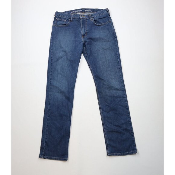 Vintage Y2K Carhartt Mens 34x34 Distressed Relaxed Fit Straight Leg Denim Jeans